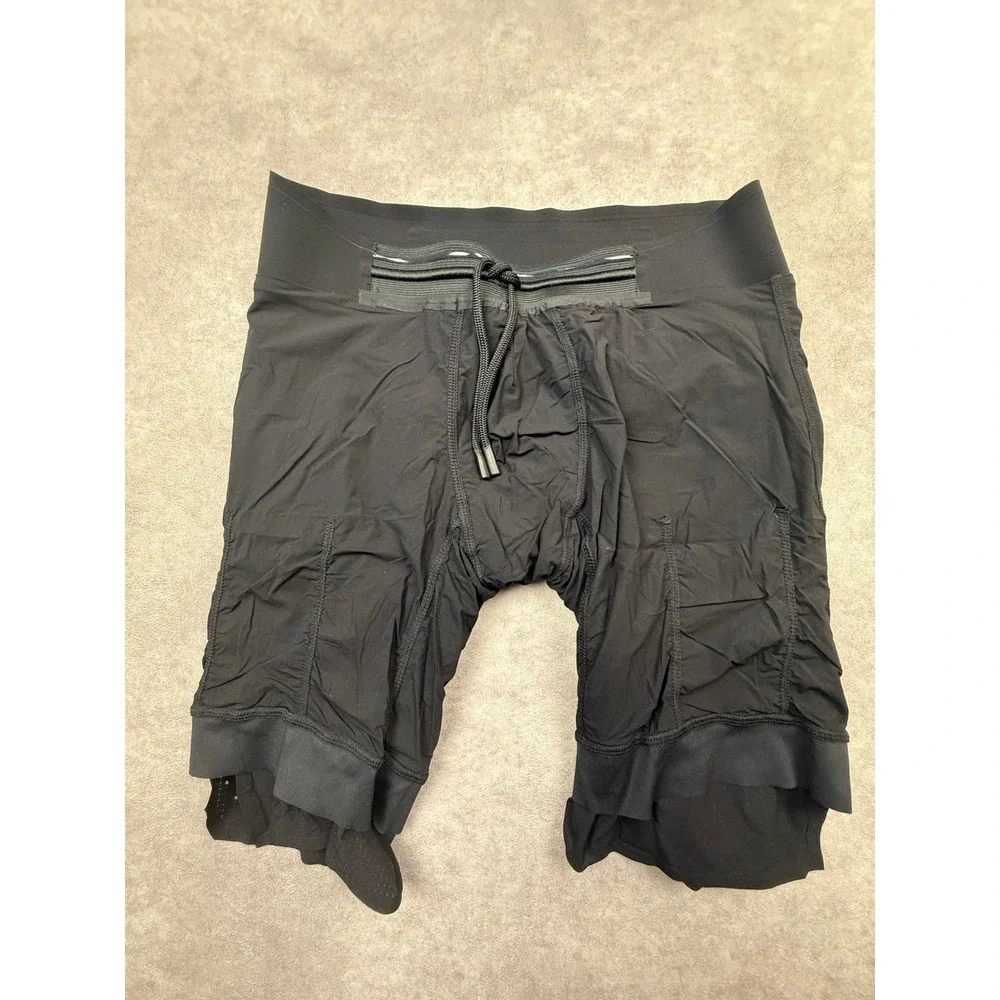 Deckers‎ X Lab Mens M 2-in-1 Running Shorts Black Reflective Pocket Performance